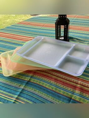 Tupperware Divided Trays in Pastel Colors - set of 4. Mold # 1535-2